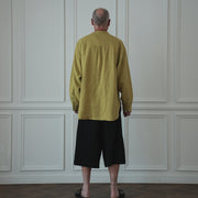 Band Collar Henley Neck Like Atelier Shirt.