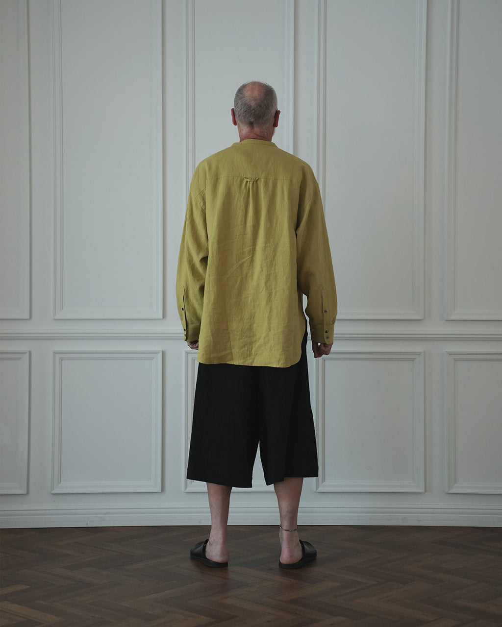 Band Collar Henley Neck Like Atelier Shirt.