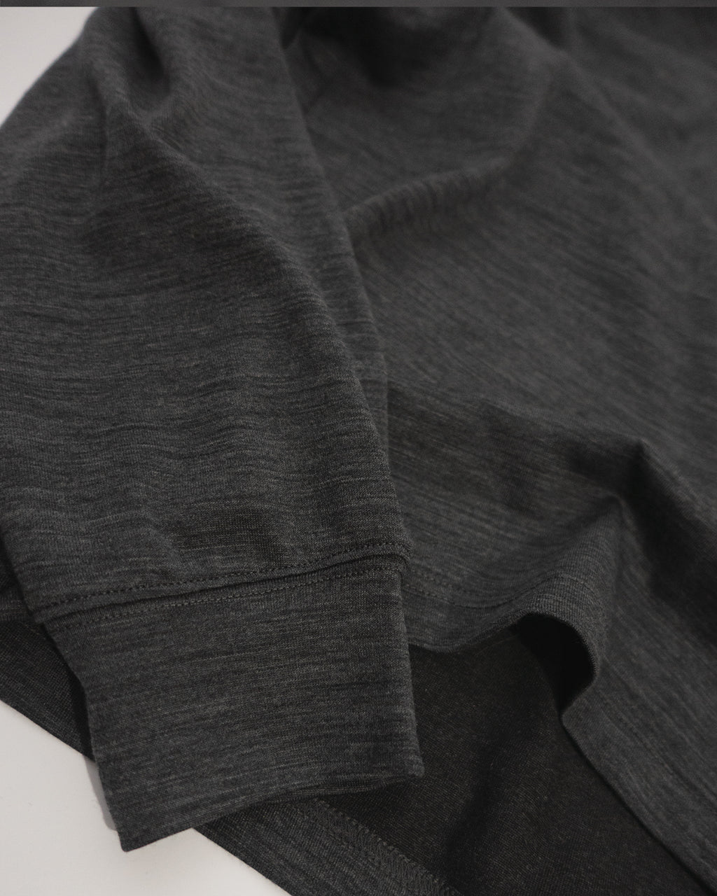 Super100s WOOL Plating Turtleneck L/S Logo TEE <#heather gray>