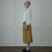High Waist 2 Tuck Wide Half Trousers.