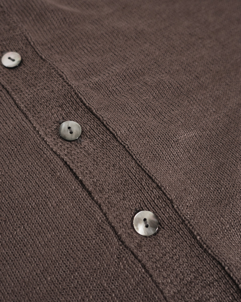 Linen Mid-Gauge V-Neck Knit Gown Cardigan <#brown>