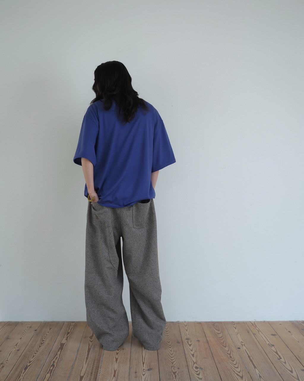 Super100s WOOL Plating Jersey S/S Logo TEE <#royal blue>