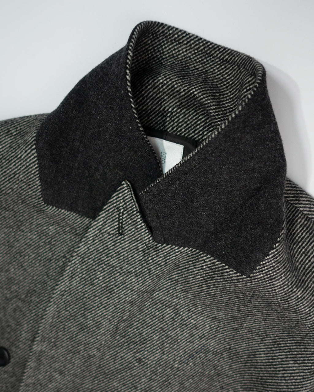 Wool Blend Double-Breasted Long Coat <#gray>
