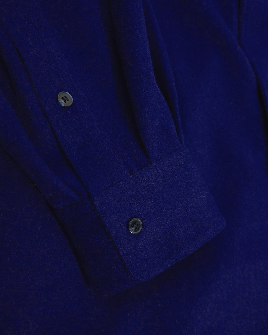 Wool Blend Heavy Flannel Wide Tuck Over Shirt <#royal blue>