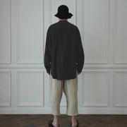 Band Collar Henley Neck Like Atelier Shirt.
