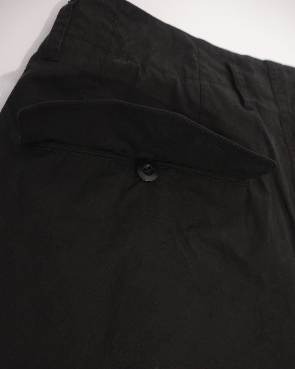 Oiled Wax Washed Moleskin Wide Baggy Pants <#black>