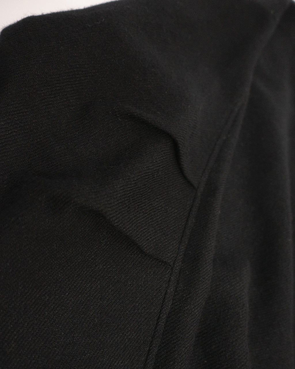 Shetland Wool Linen Crew Neck LS Tuck Rib Pullover <#black>