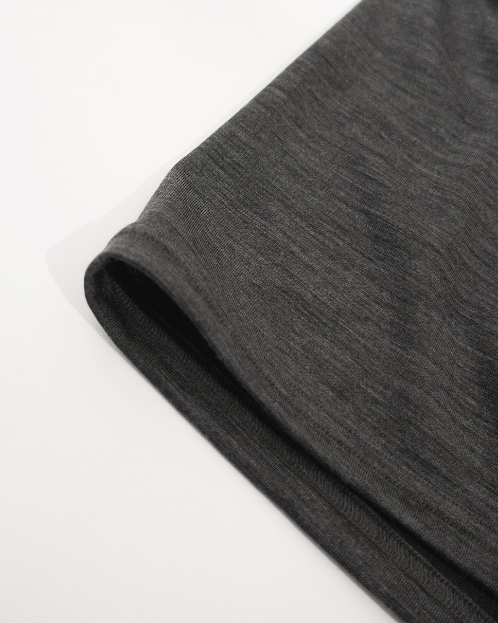 Super100s WOOL Plating Jersey S/S Logo TEE <#heather gray>