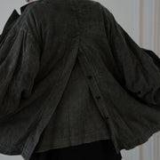 Back-Open Peak Lapel Double-Breasted Over Jacket.