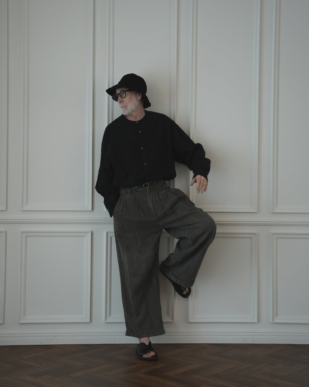 Double Hem Coin Pocket 2Tuck Wide Slacks.