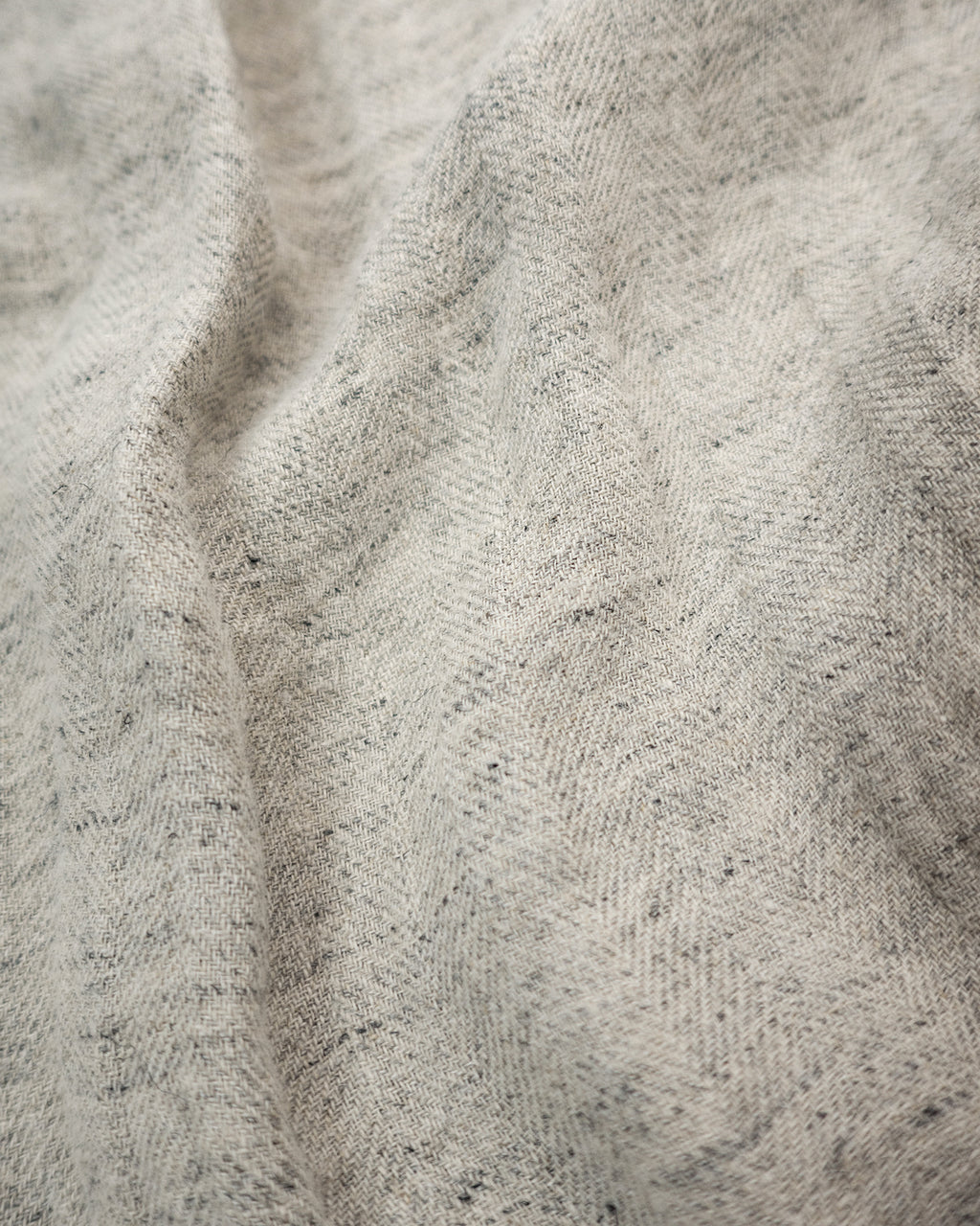 Linen Herringbone Button-Fly Easy Sarouel Pants <#heather gray>
