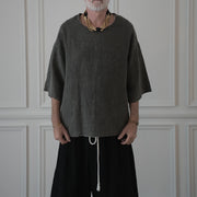 Crew Neck Half Sleeve Over Pullover.