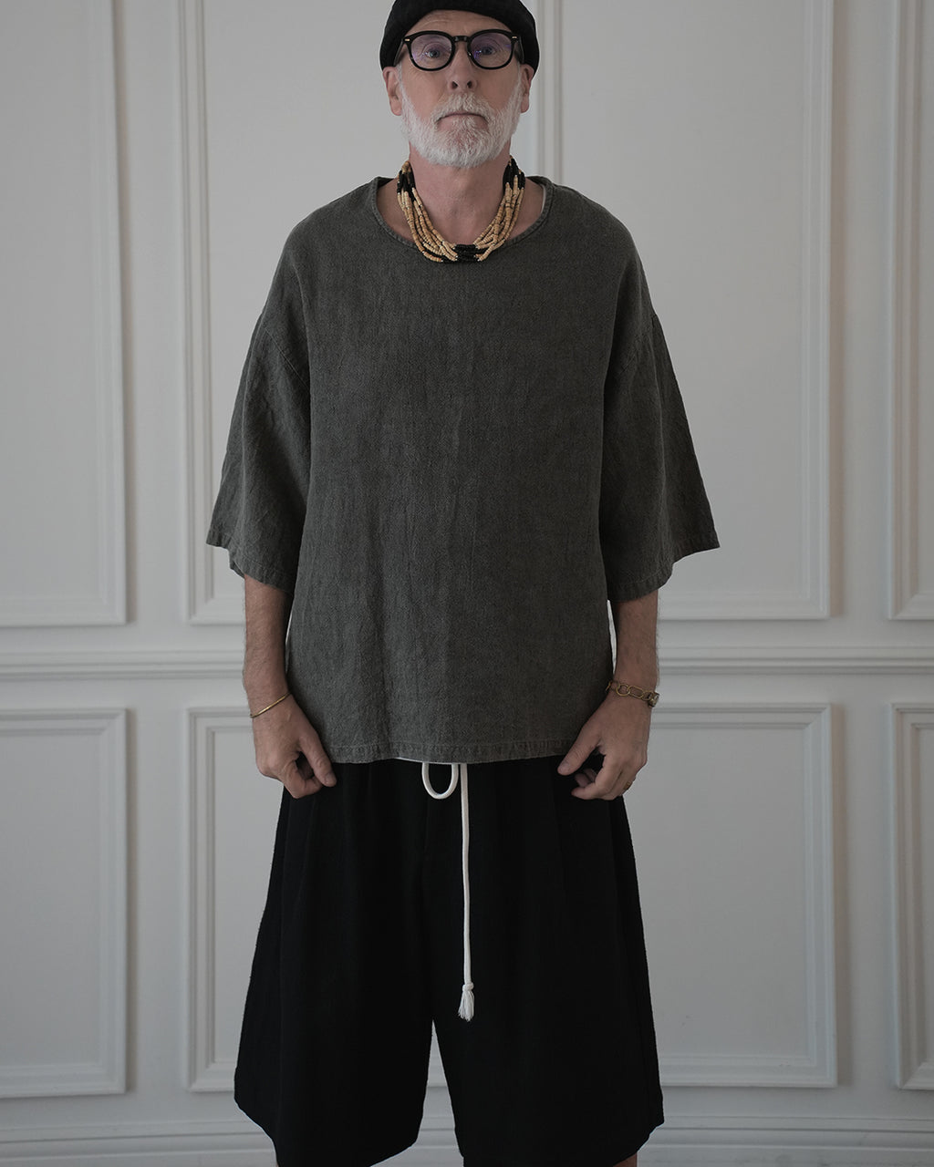 Crew Neck Half Sleeve Over Pullover.