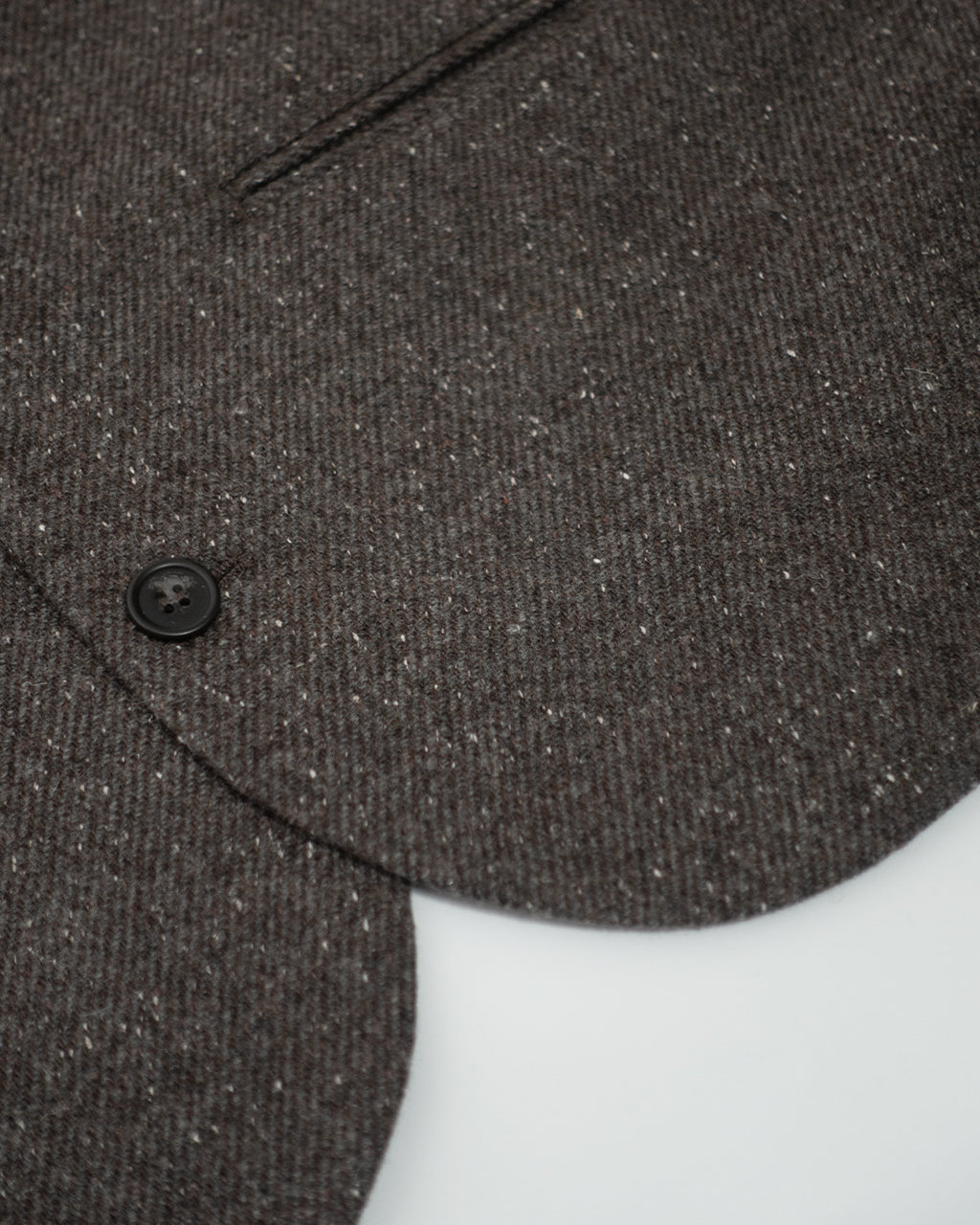 Wool Blend Tweed Back-Open Layered Crew Neck Vest <#brown>