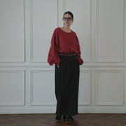 Double Hem Coin Pocket 2Tuck Wide Slacks.