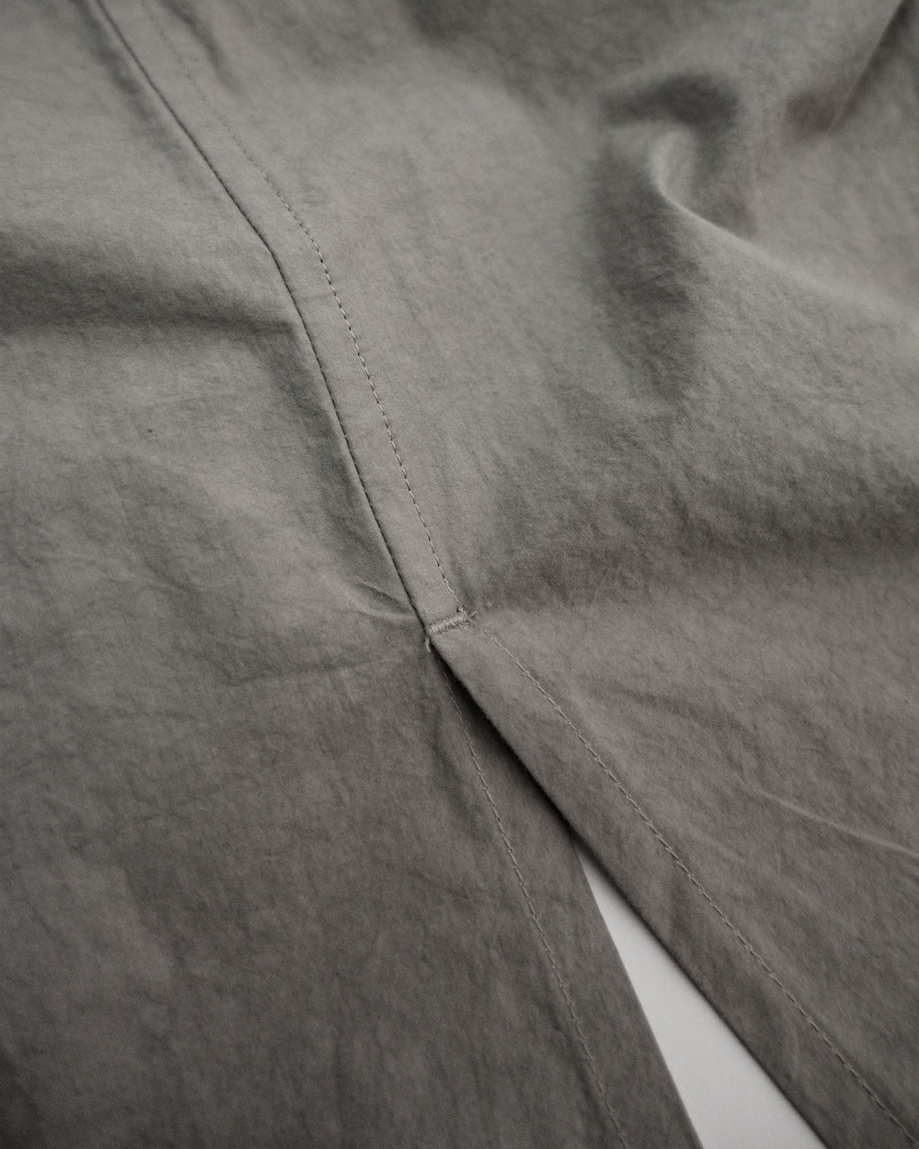 Organic Cotton Band Collar Side Slit Grandpa Shirt <#gray>