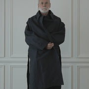 Back Flare A-Line Officer Bal Collar Coat.