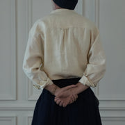 Band Collar Henley Neck Like Atelier Shirt.