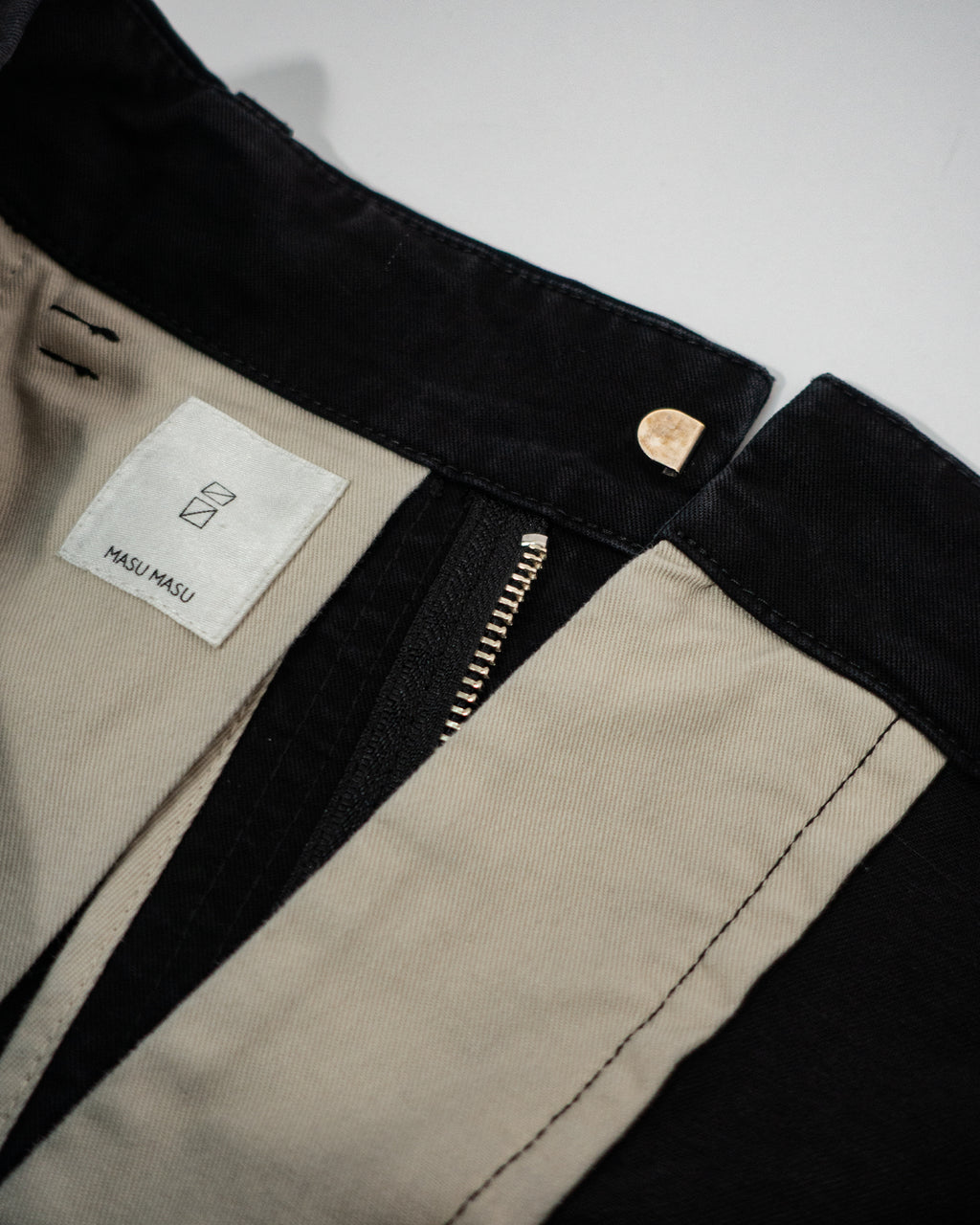 Cotton Chino Belted Wide Tapered 1Tuck Baggy Pants <#black>