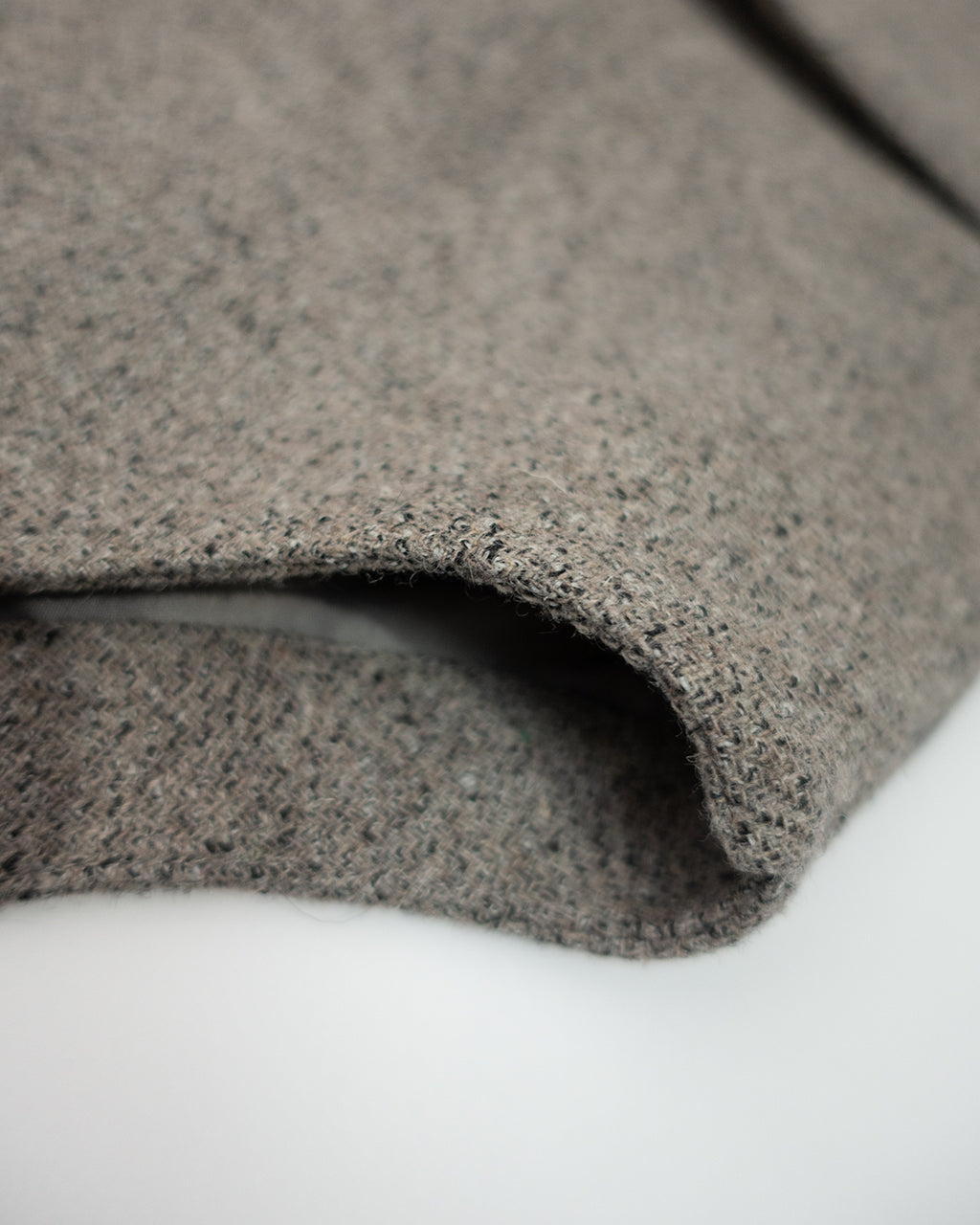 Wool Blend Tweed Back-Open Layered Crew Neck Vest <#greige>