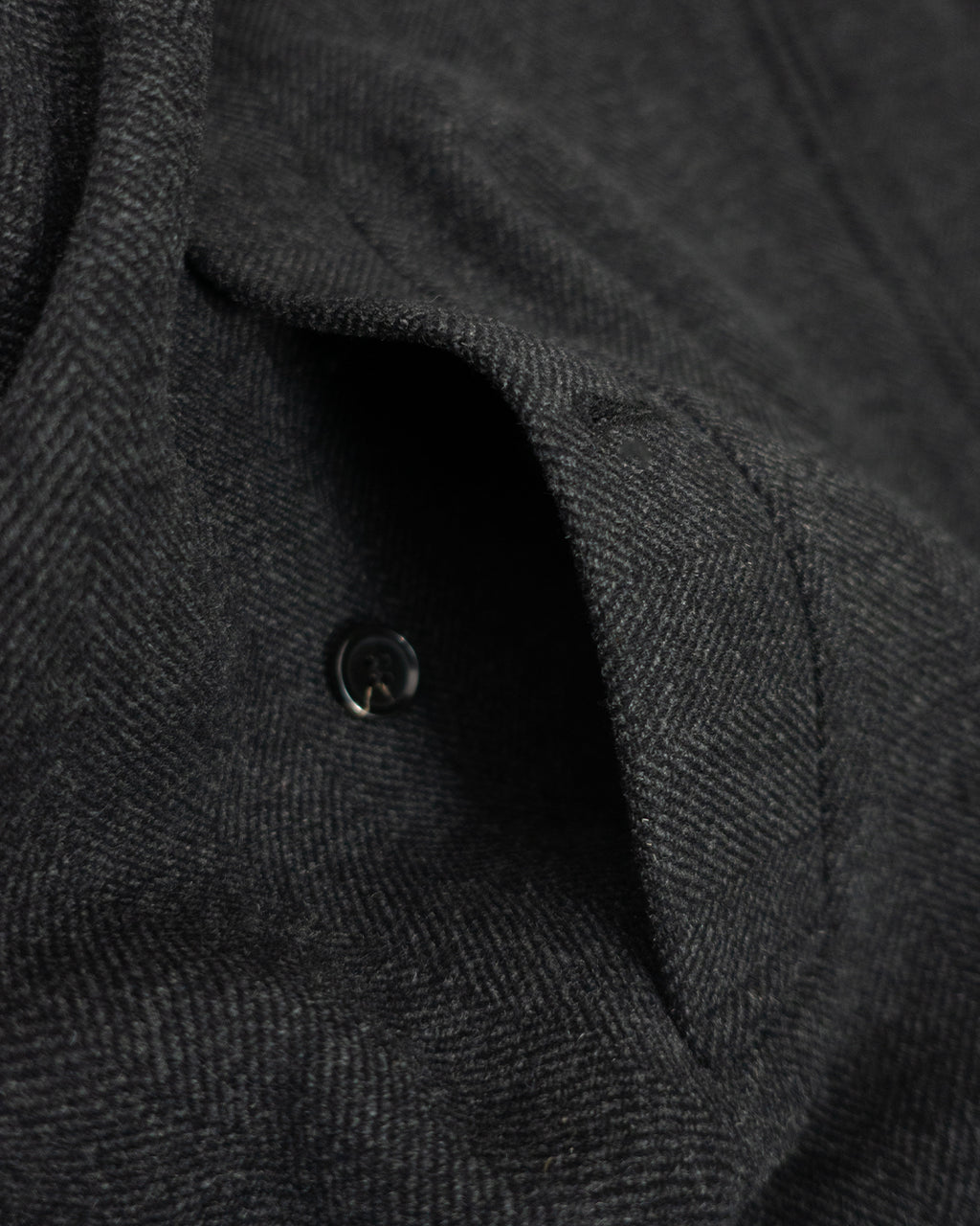 Wool Blend Herringbone Tweed Volume Zip Blouson <#black>