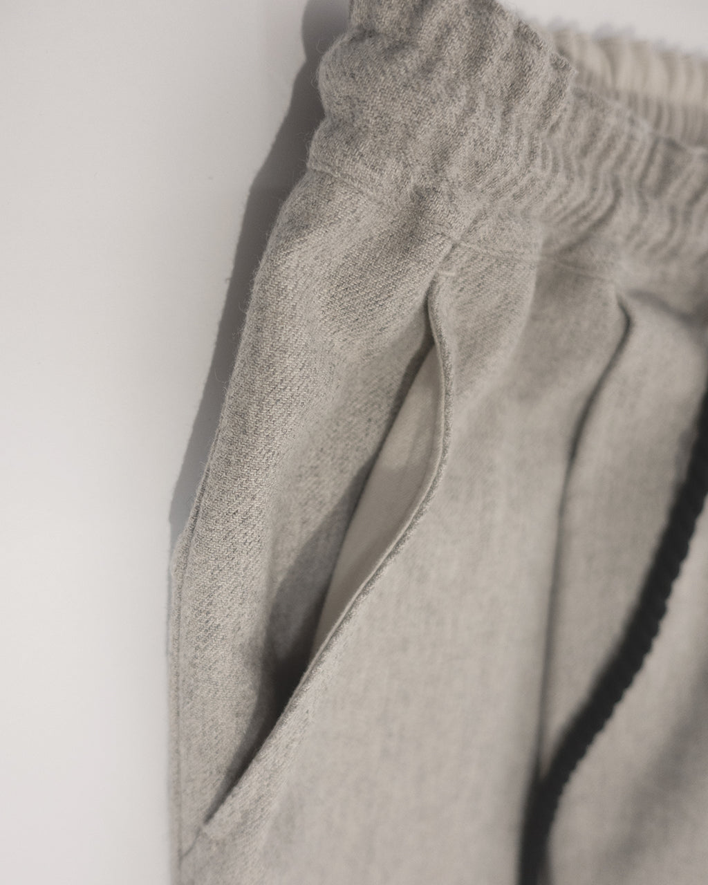 Shetland Wool Linen Rope Belt Easy Sarouel Pants <#light gray>