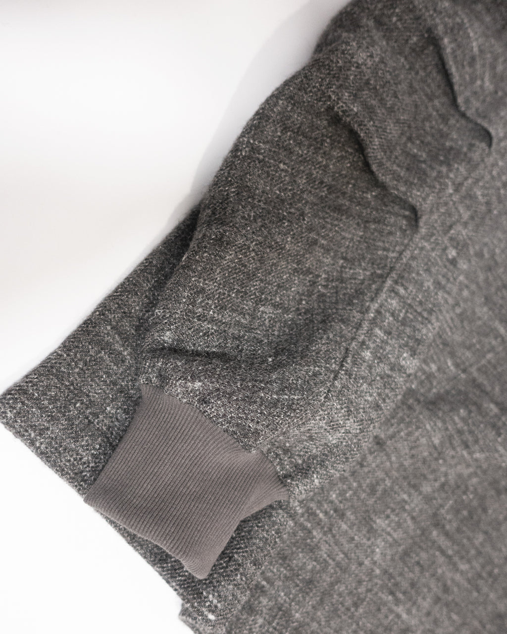 Shetland Wool Linen Crew Neck LS Tuck Rib Pullover <#charcoal>