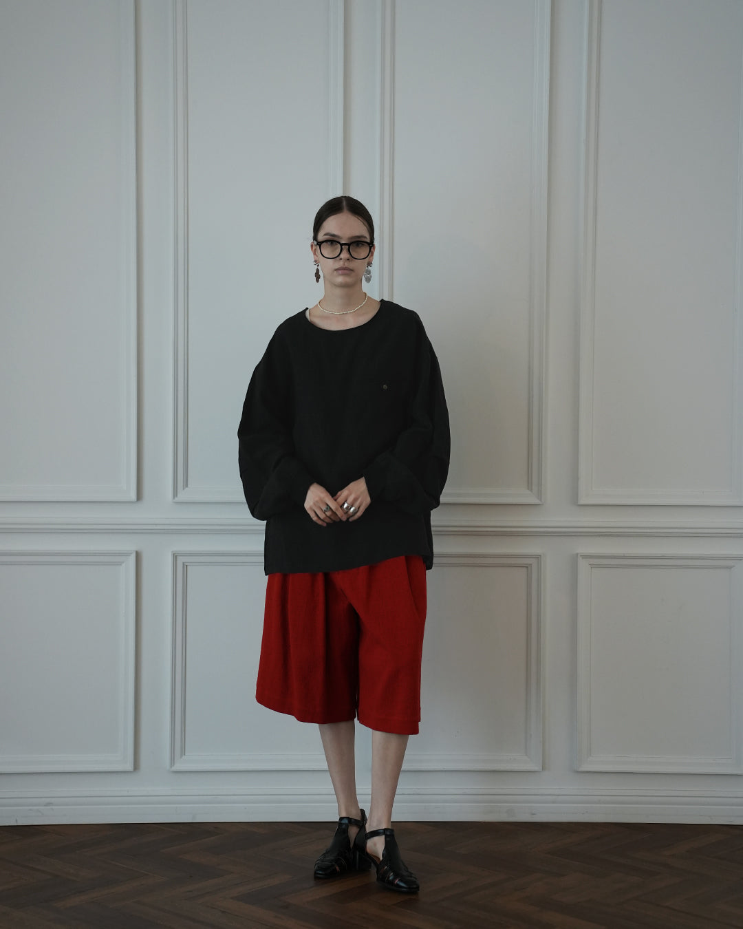 Crew Neck LS Tuck Rib Pullover