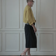 High Waist 2 Tuck Wide Half Trousers.