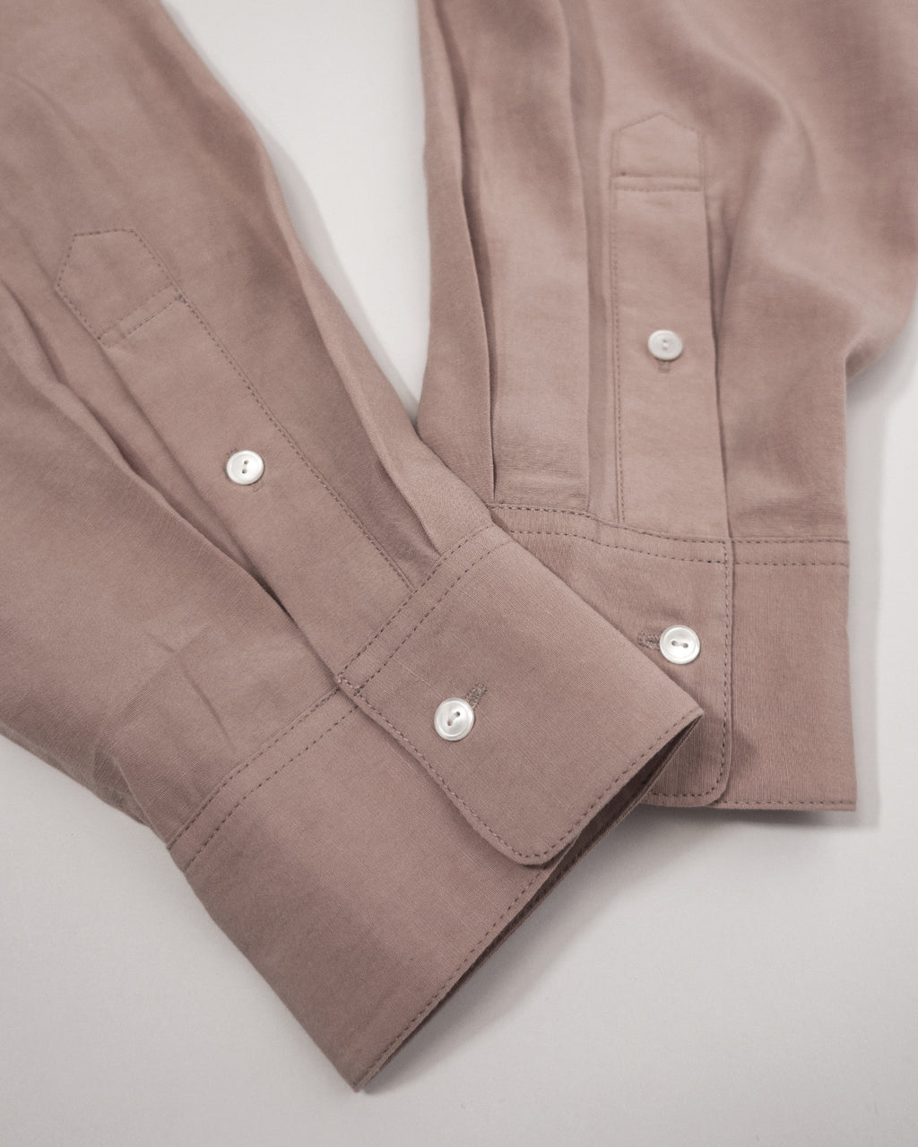 Linen-Tencel Double Pocket Regular Collar Over Shirt <#smoke pink>