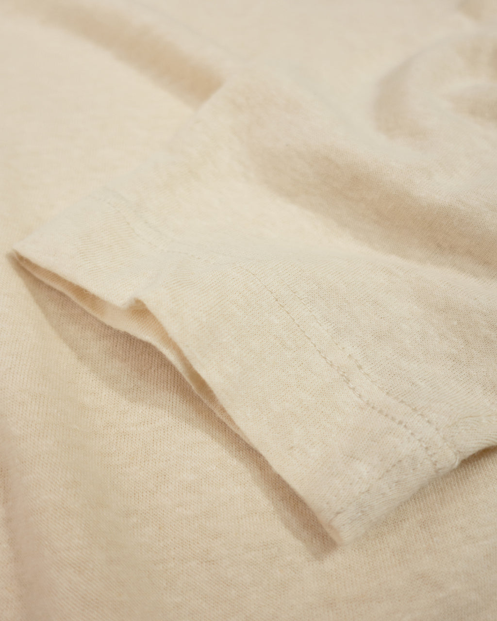 Linen Jersey Henley Neck Middle Length L/S Tee <#ivory>