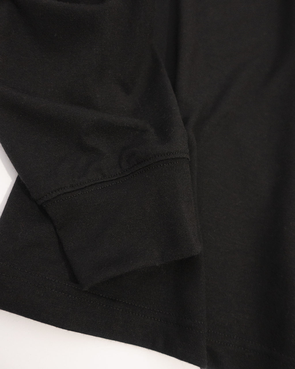 Super100s WOOL Plating Turtleneck L/S Logo TEE <#black>
