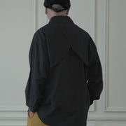 Layered Design Dress Military Shirt.