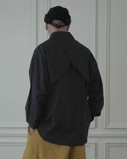 Layered Design Dress Military Shirt.