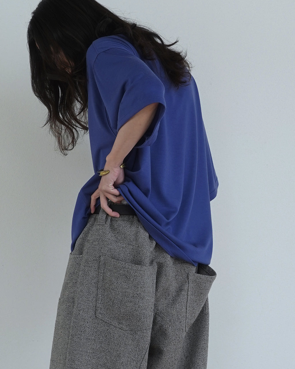 Super100s WOOL Plating Jersey S/S Logo TEE <#royal blue>