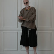 Crew Neck LS Tuck Rib Pullover.