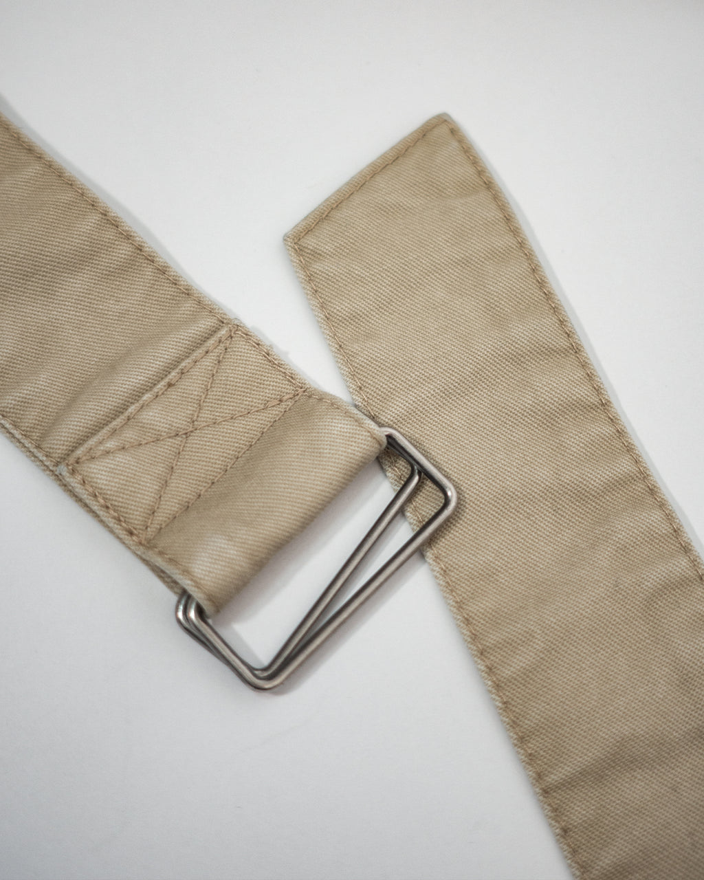 Cotton Chino Belted Wide Tapered 1Tuck Baggy Pants <#beige>