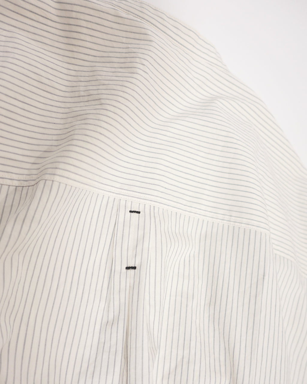 Cotton Typewriter Round Slit Long Officer Shirt <#ivory stripe>