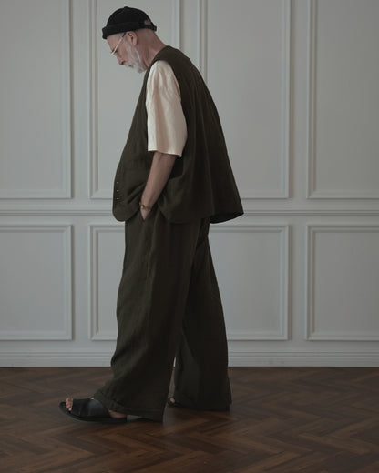 Button Design Crew Neck Vest〈 000006-03 〉