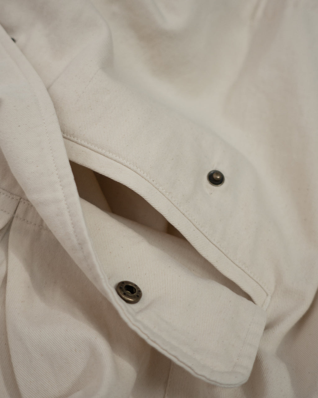 Brushed Cotton Flannel Biowash French Anorak Parka <#ivory>