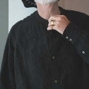 Band Collar Henley Neck Like Atelier Shirt.