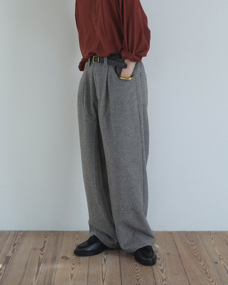 Wool Blend Tweed Double-Knee Painter's Work Pants <#greige>