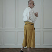 High Waist 2 Tuck Wide Half Trousers.