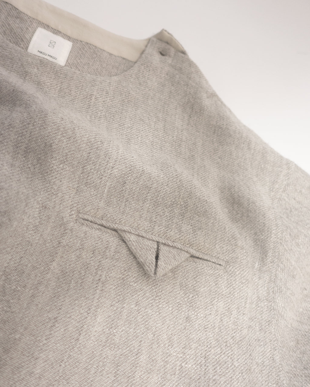Shetland Wool Linen Crew Neck LS Tuck Rib Pullover <#light gray>