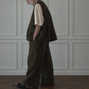 Button Design Crew Neck Vest.