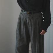 Double Hem Coin Pocket 2Tuck Wide Slacks.