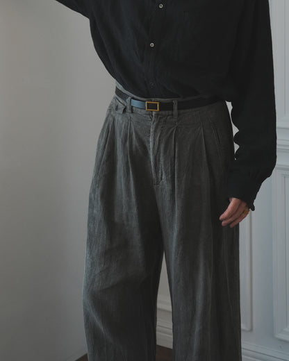 Double Hem Coin Pocket 2Tuck Wide Slacks.