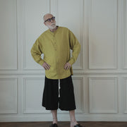 Band Collar Henley Neck Like Atelier Shirt.