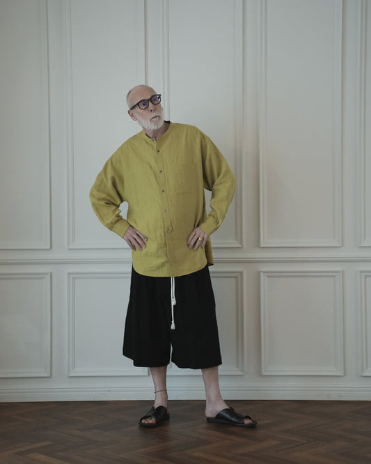 Band Collar Henley Neck Like Atelier Shirt.