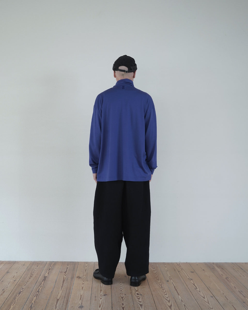 Super100s WOOL Plating Turtleneck L/S Logo TEE <#royal blue>